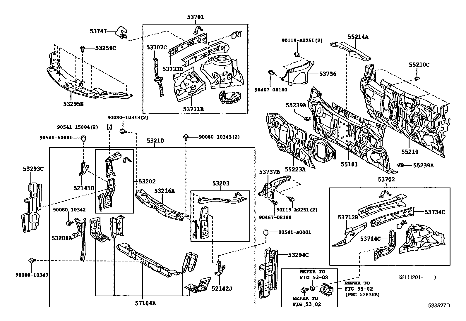 5304 — FRONT FENDER APRON & DASH PANEL
