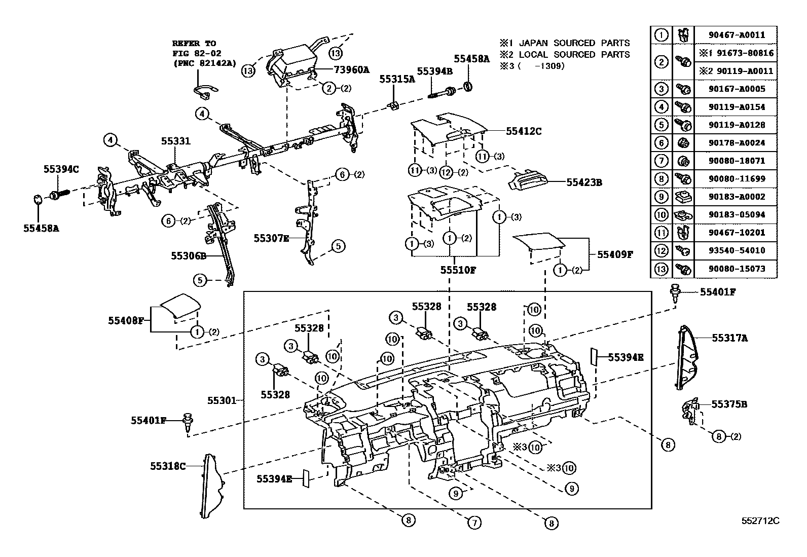 5501 — INSTRUMENT PANEL & GLOVE COMPARTMENT