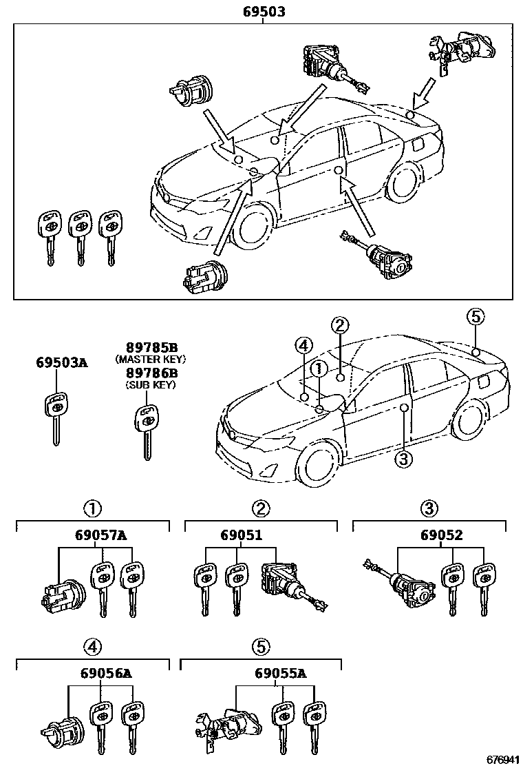 6712 — LOCK CYLINDER SET