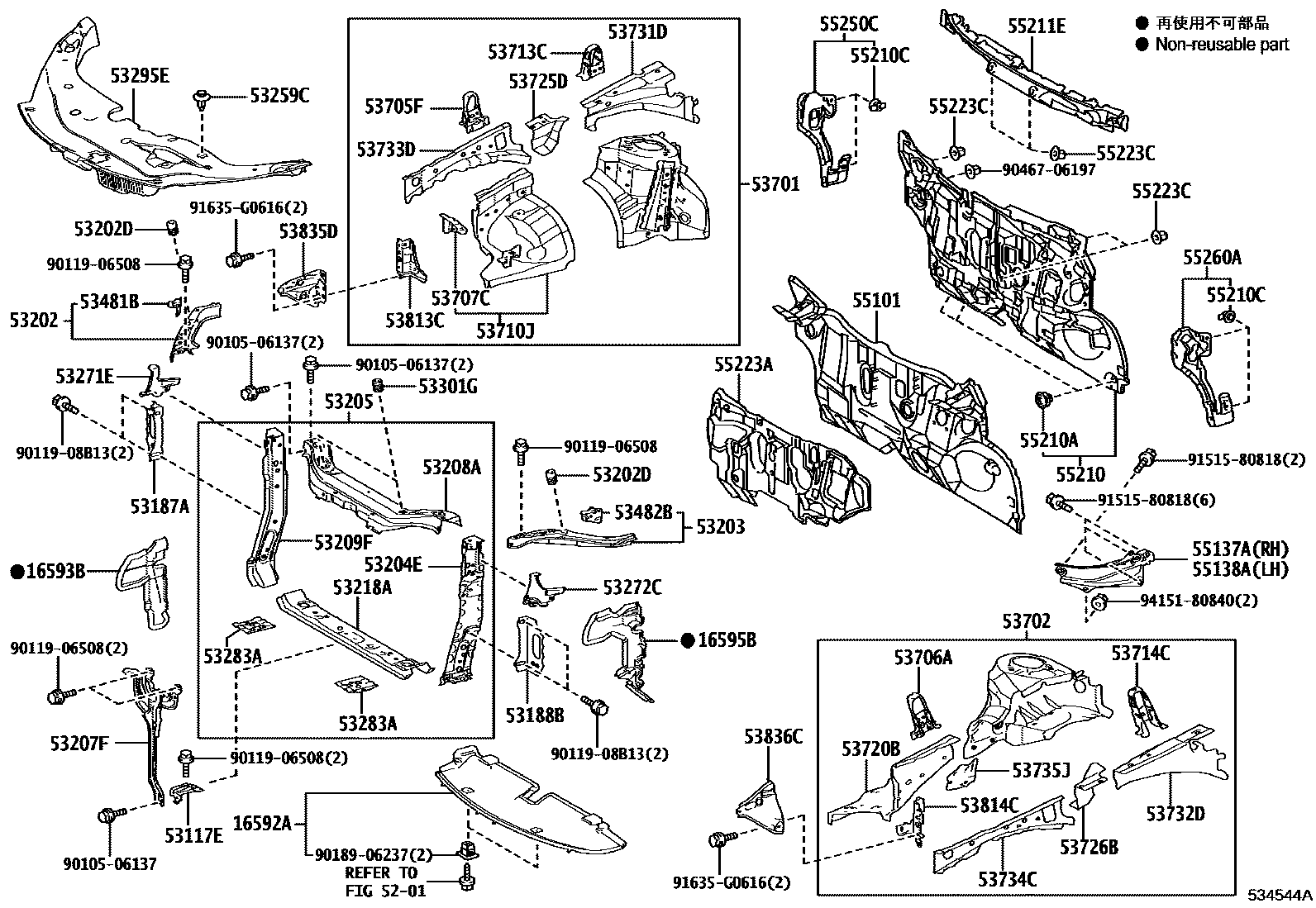 5304 — FRONT FENDER APRON & DASH PANEL