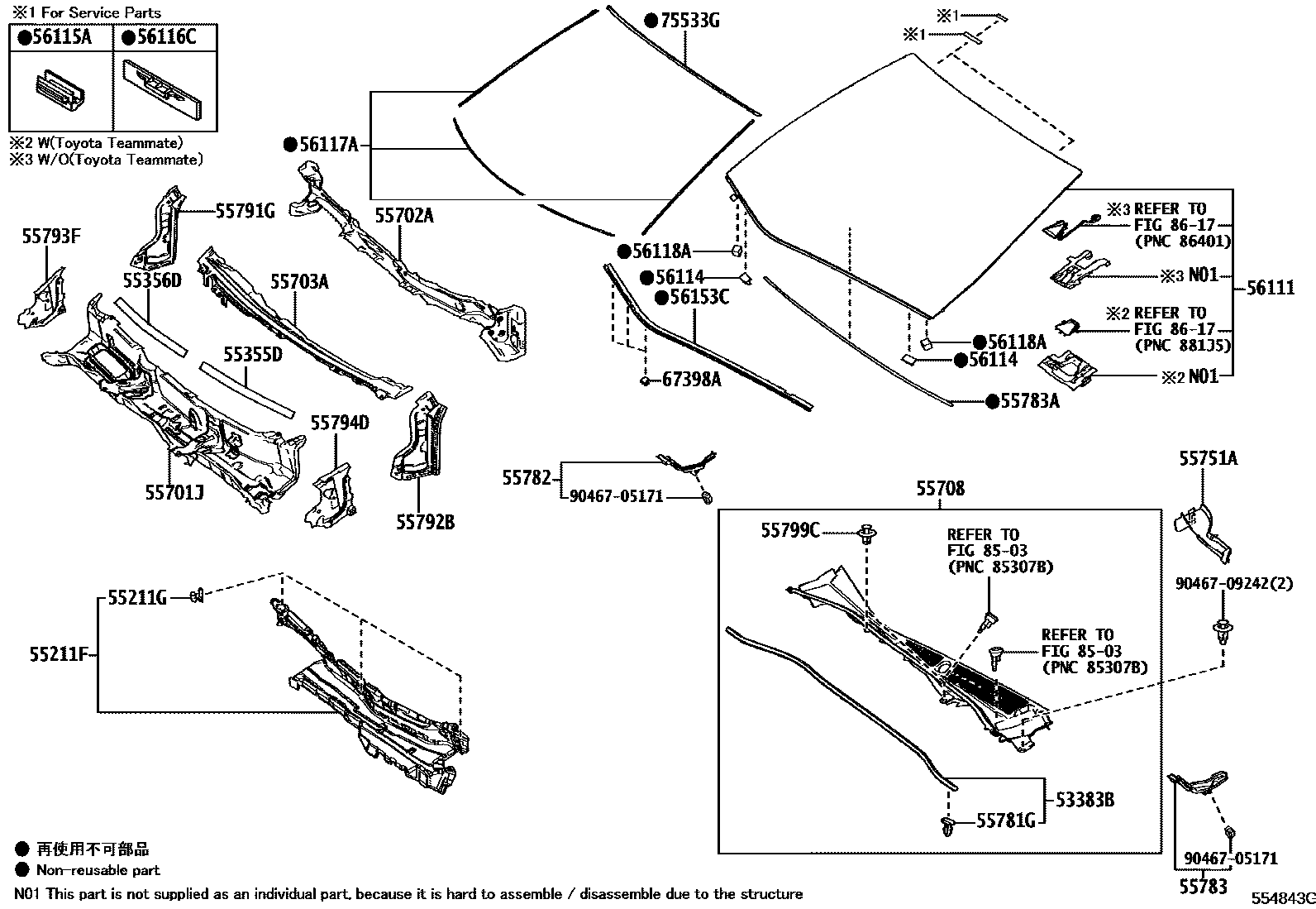 5503 — COWL PANEL & WINDSHIELD GLASS
