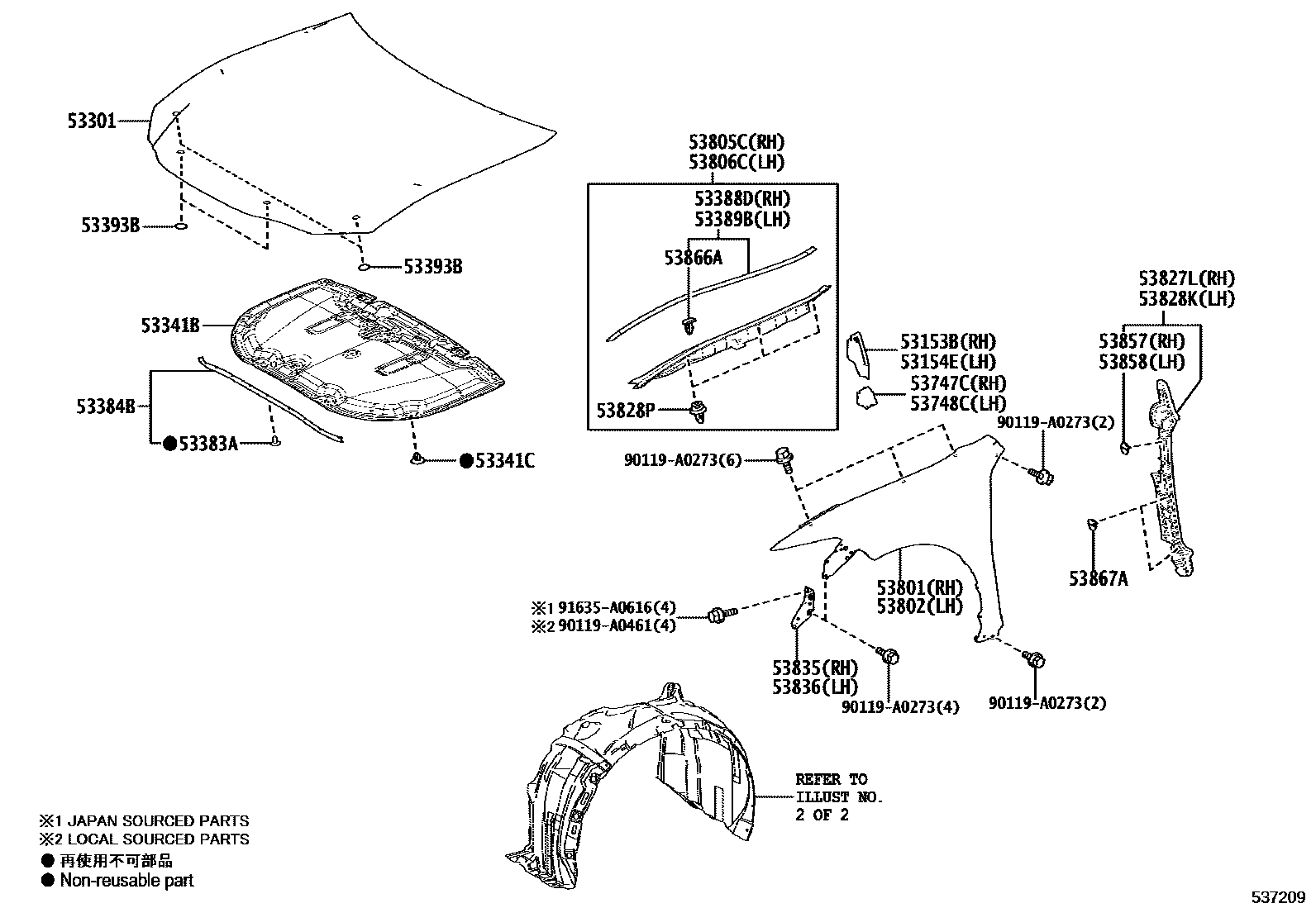 5302 — HOOD & FRONT FENDER
