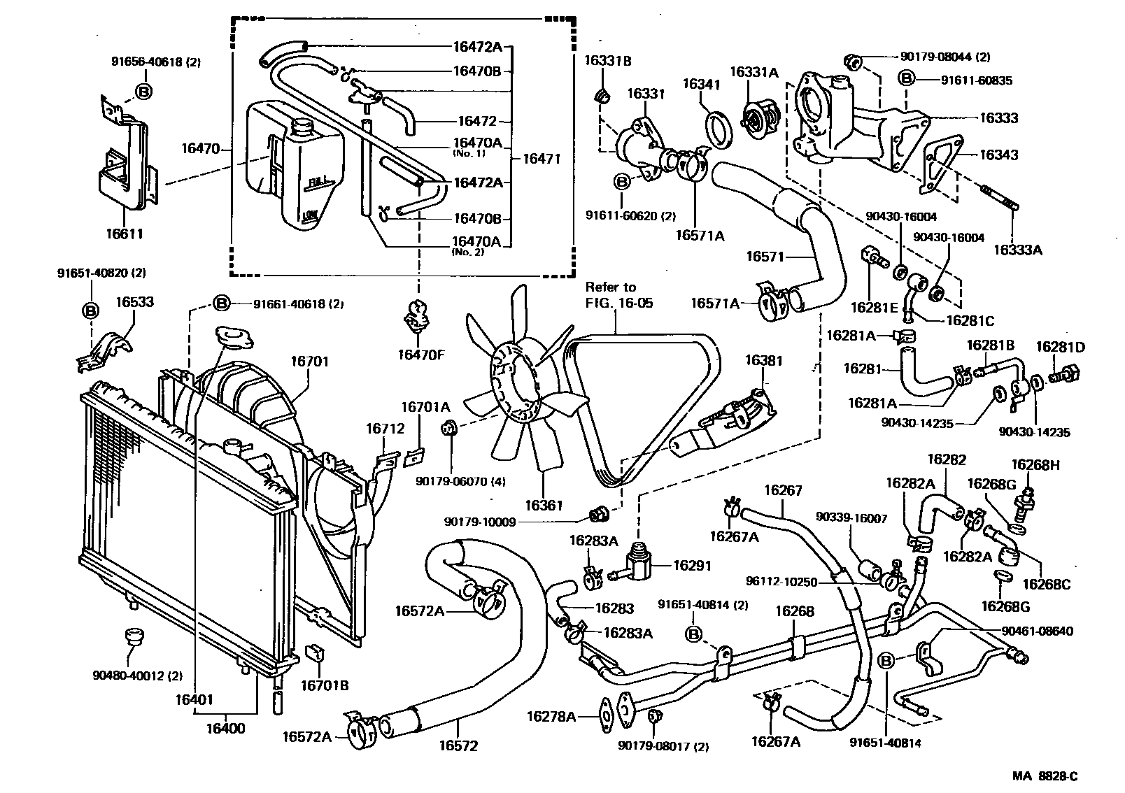 1603 — RADIATOR & WATER OUTLET