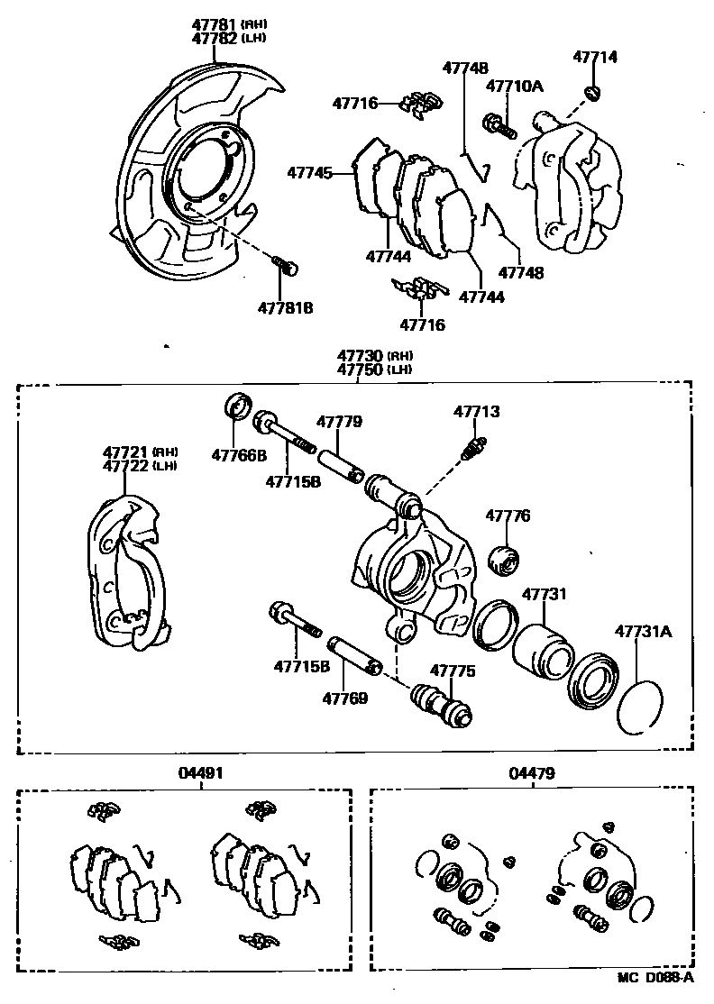 4705 — FRONT DISC BRAKE CALIPER & DUST COVER