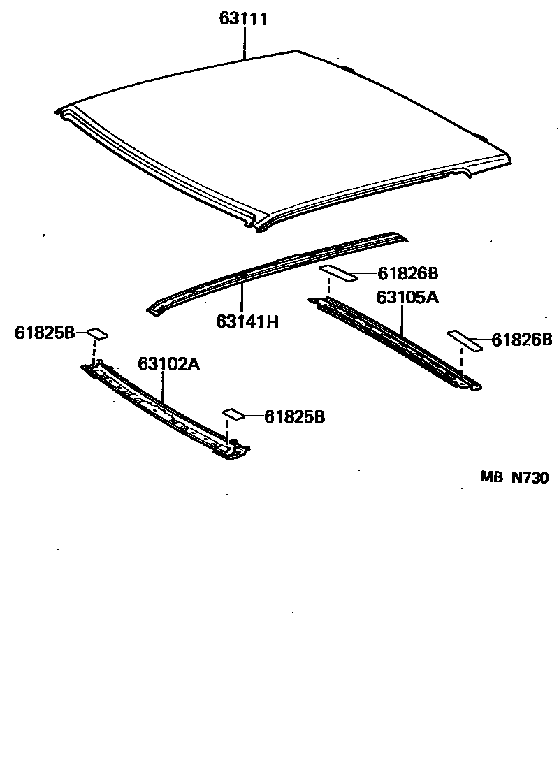 6104 — ROOF PANEL & BACK WINDOW GLASS