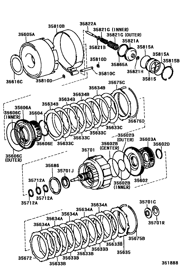 3507 — BRAKE BAND & MULTIPLE DISC CLUTCH (ATM)