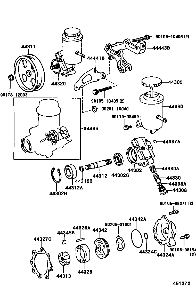 4502 — VANE PUMP & RESERVOIR (POWER STEERING)