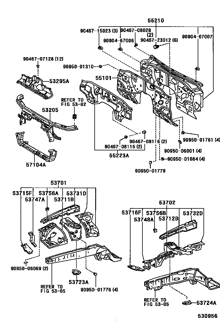 5304 — FRONT FENDER APRON & DASH PANEL