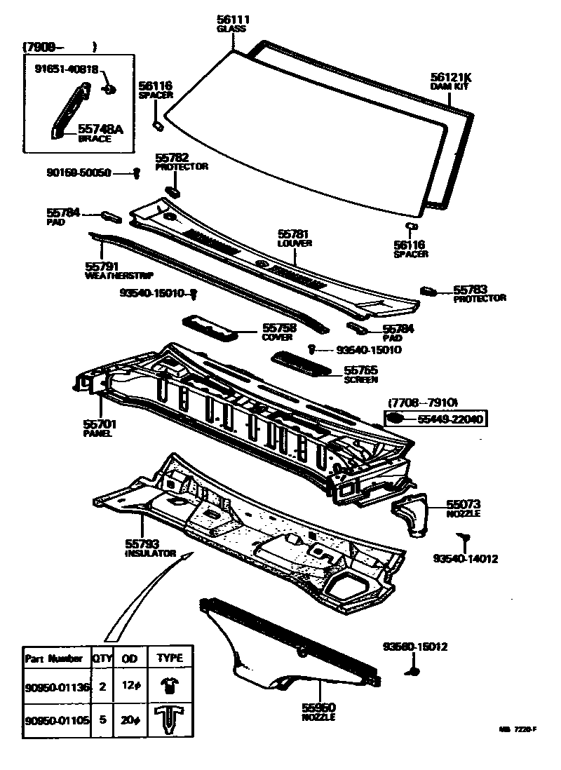 5503 — COWL PANEL & WINDSHIELD GLASS
