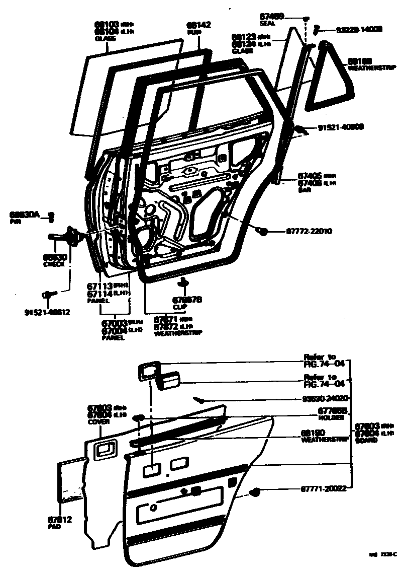 6705 — REAR DOOR PANEL & GLASS