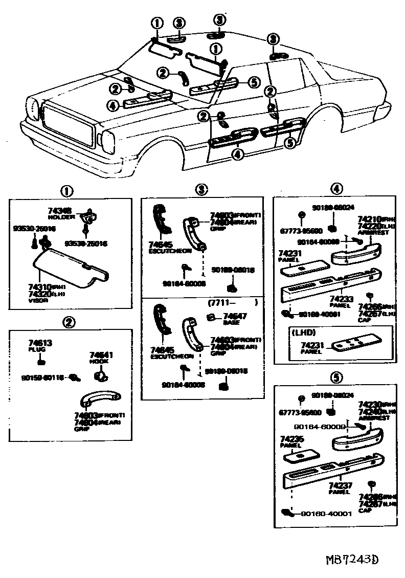 7401 — ARMREST & VISOR