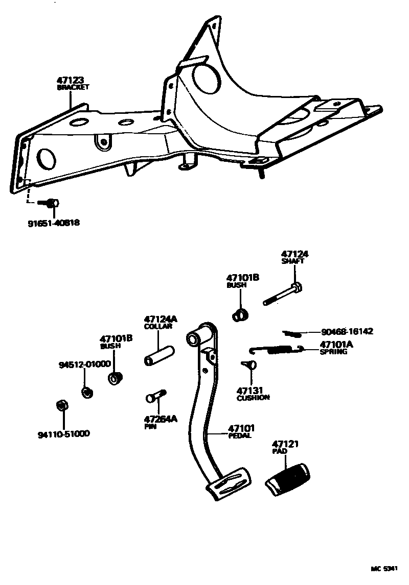 4701 — BRAKE PEDAL & BRACKET