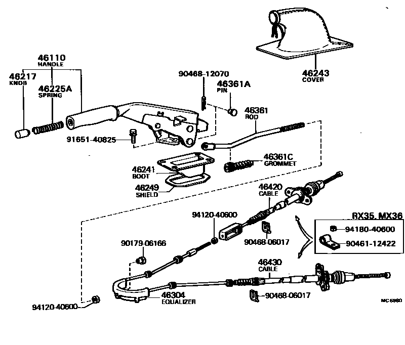 4601 — PARKING BRAKE & CABLE