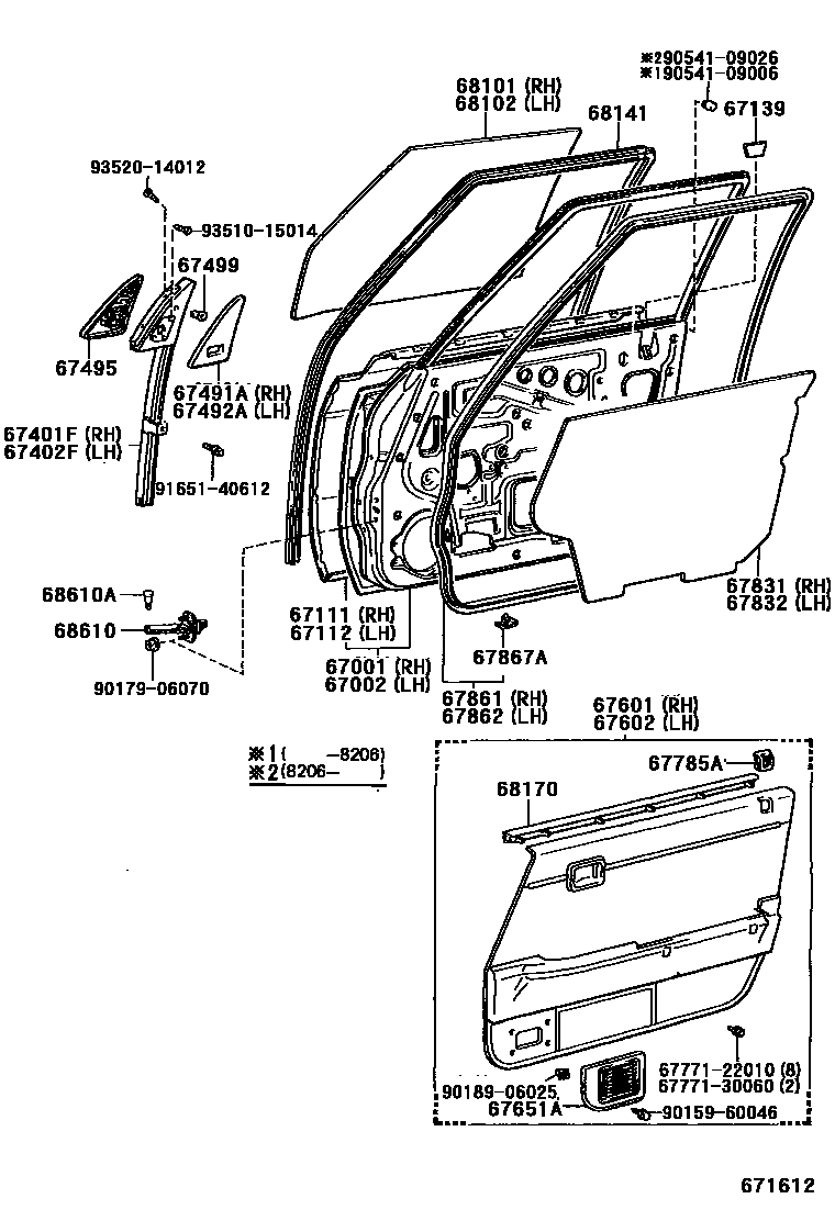 6701 — FRONT DOOR PANEL & GLASS