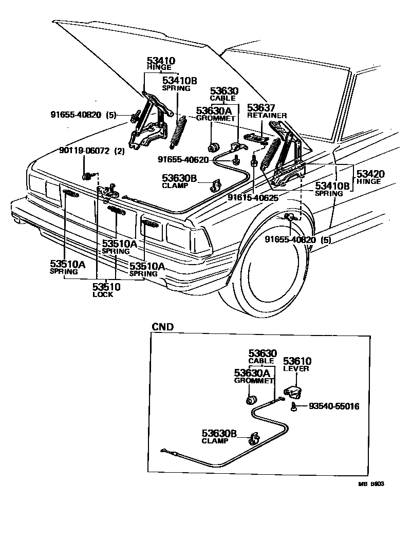 5303 — HOOD LOCK & HINGE