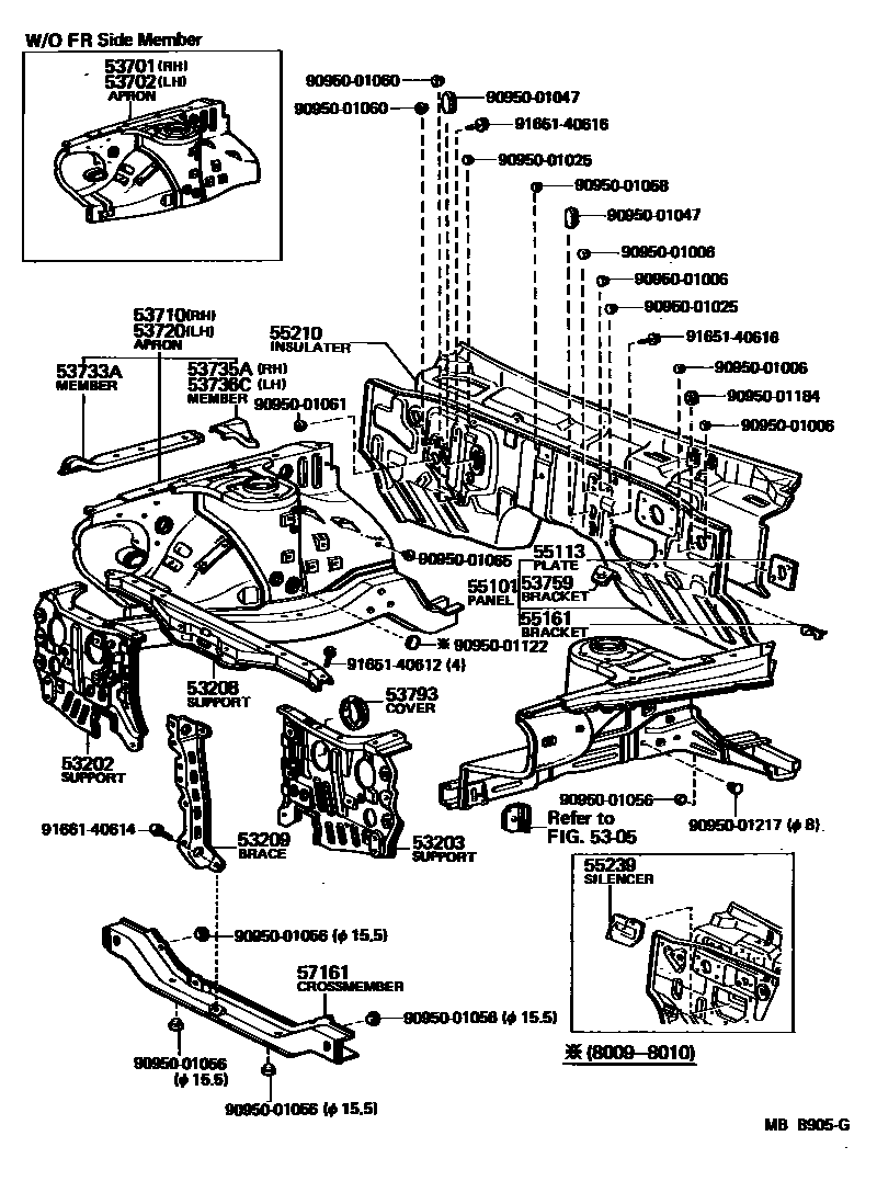 5304 — FRONT FENDER APRON & DASH PANEL