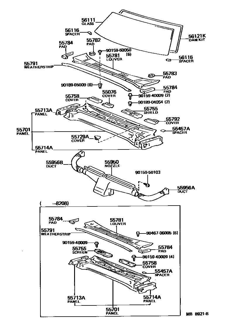 5503 — COWL PANEL & WINDSHIELD GLASS