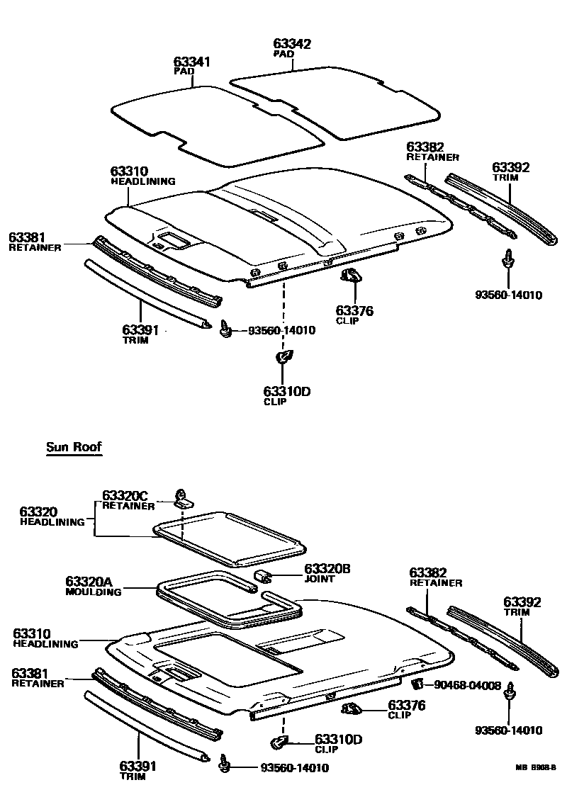 6402 — ROOF HEADLINING & SILENCER PAD