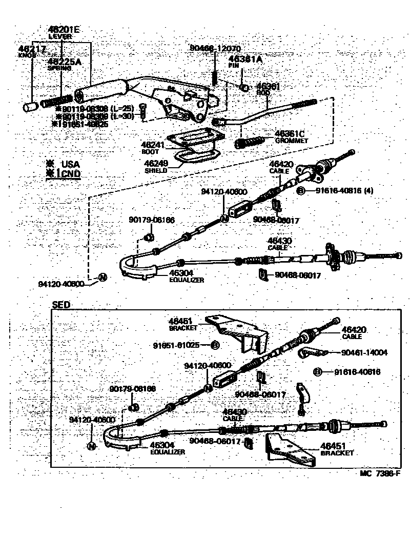 4601 — PARKING BRAKE & CABLE