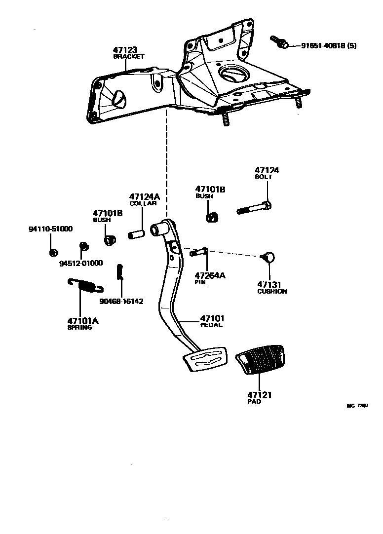 4701 — BRAKE PEDAL & BRACKET