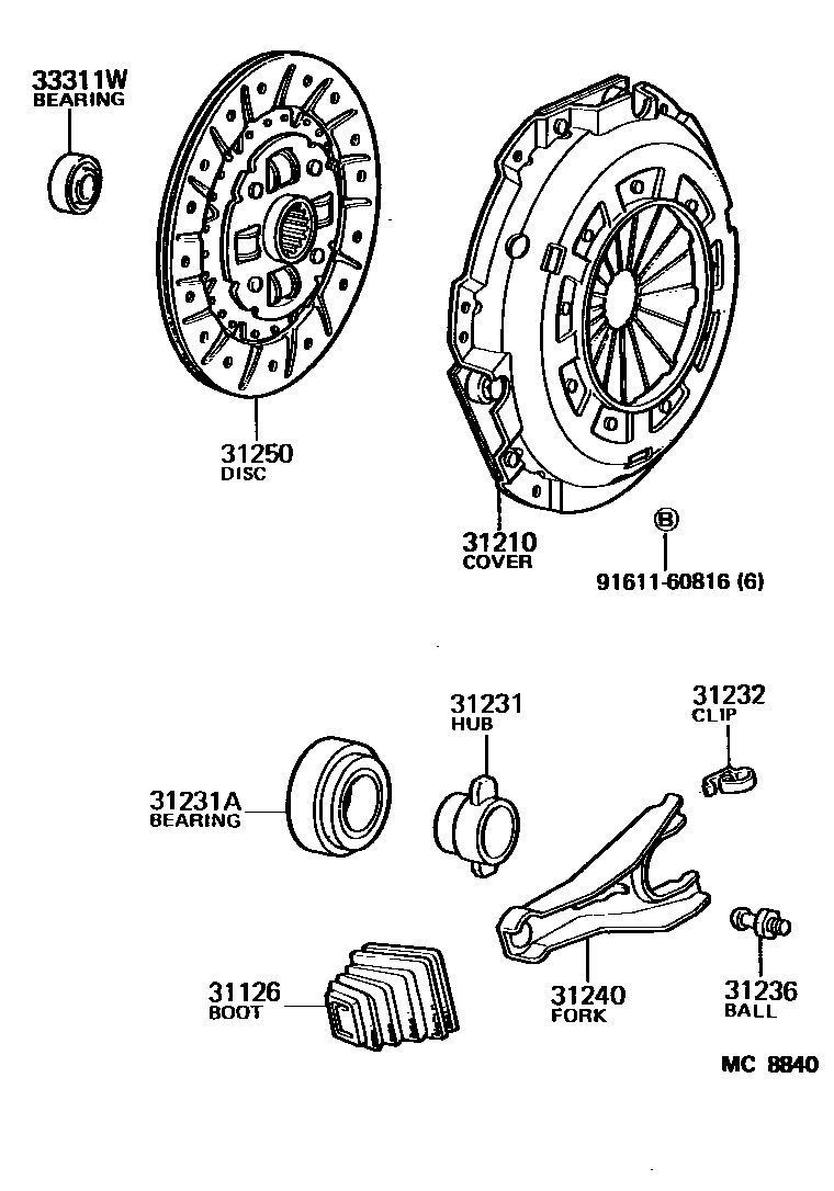 3101 — CLUTCH & RELEASE FORK