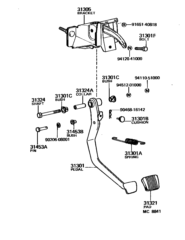 3102 — CLUTCH PEDAL & FLEXIBLE HOSE