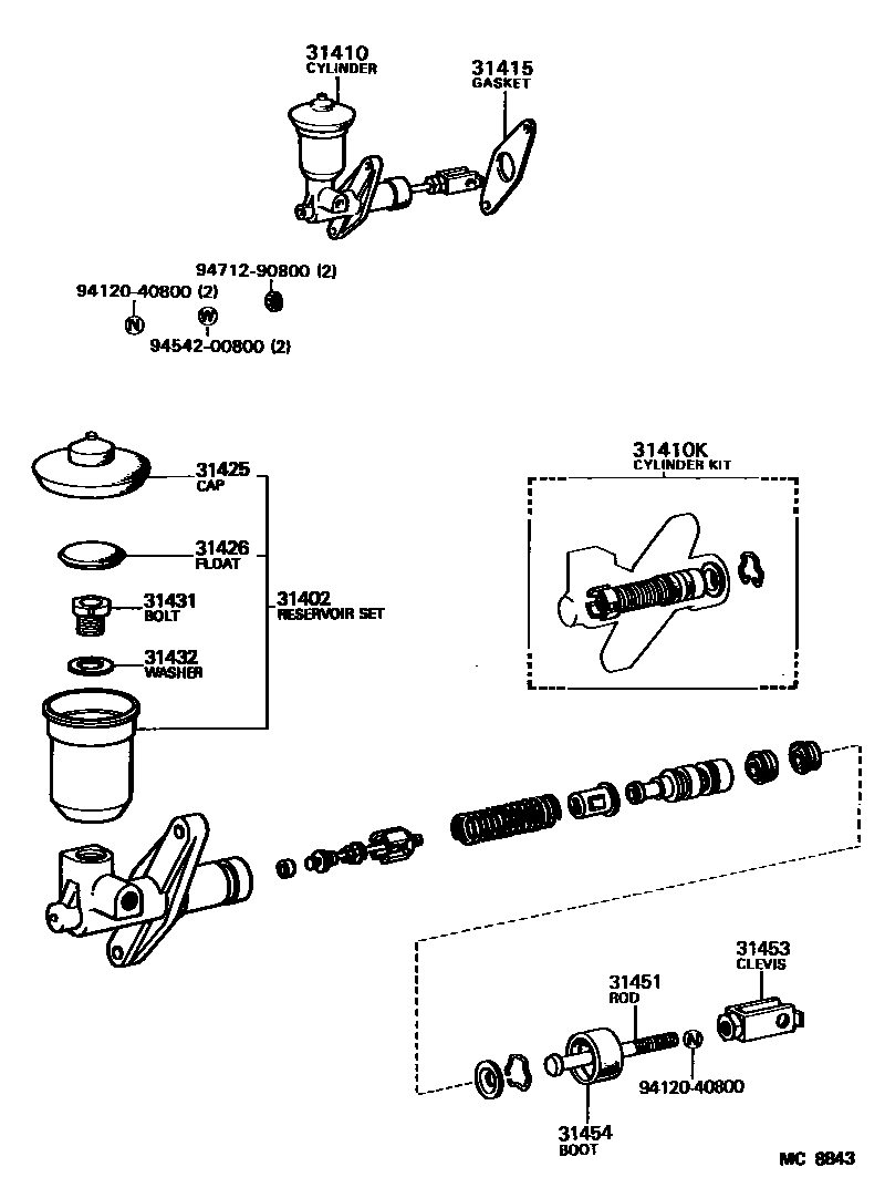 3103 — CLUTCH MASTER CYLINDER