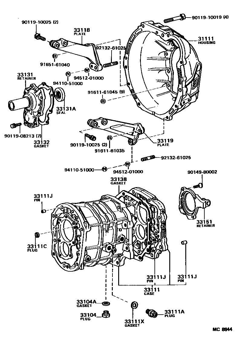 3302 — CLUTCH HOUSING & TRANSMISSION CASE (MTM)