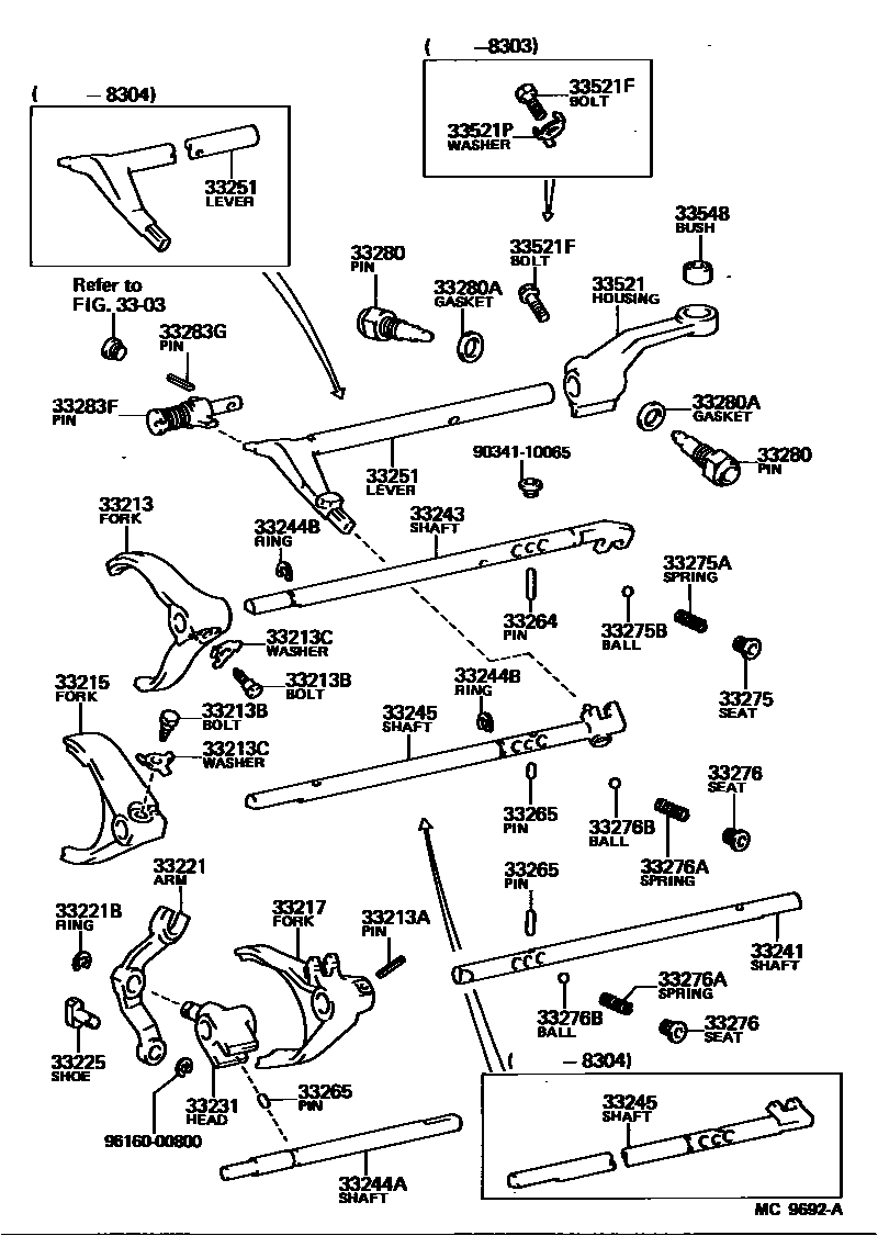 3307 — GEAR SHIFT FORK & LEVER SHAFT (MTM)