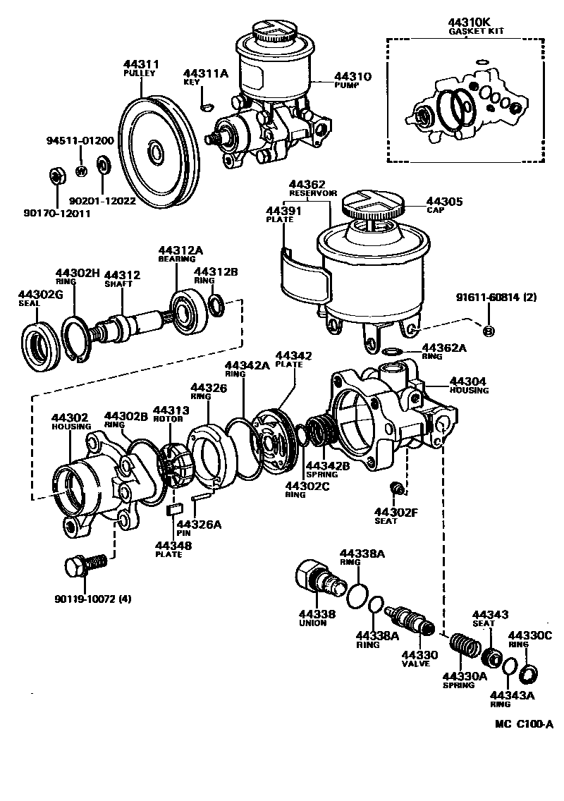 4502 — VANE PUMP & RESERVOIR (POWER STEERING)