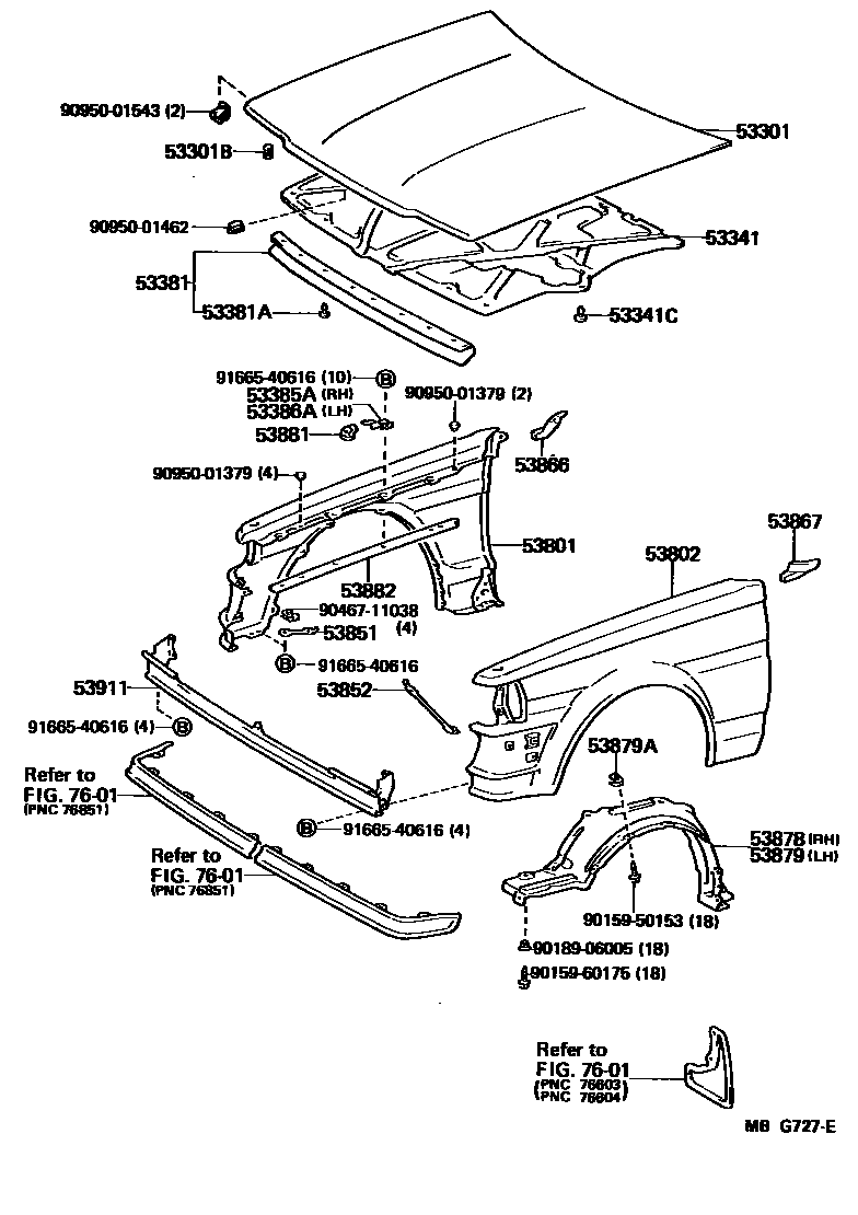 5302 — HOOD & FRONT FENDER