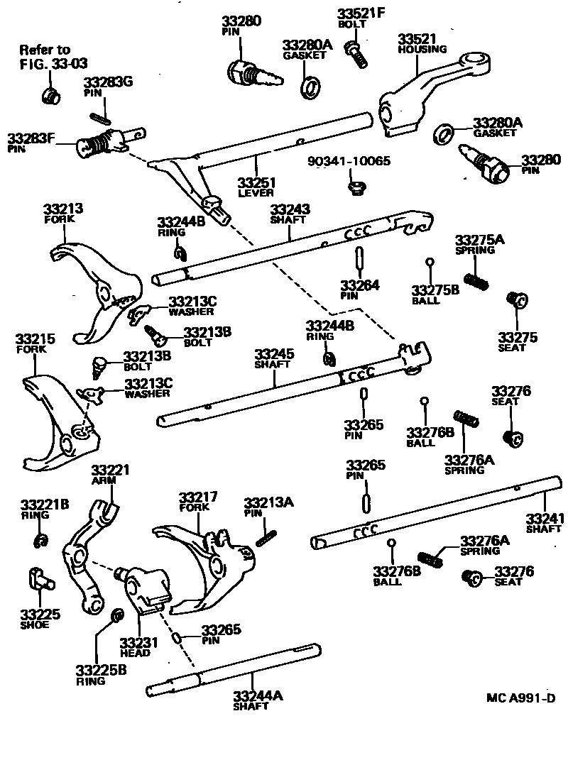 3307 — GEAR SHIFT FORK & LEVER SHAFT (MTM)