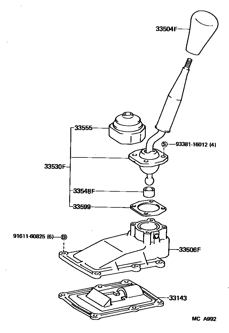 3312 — SHIFT LEVER & RETAINER