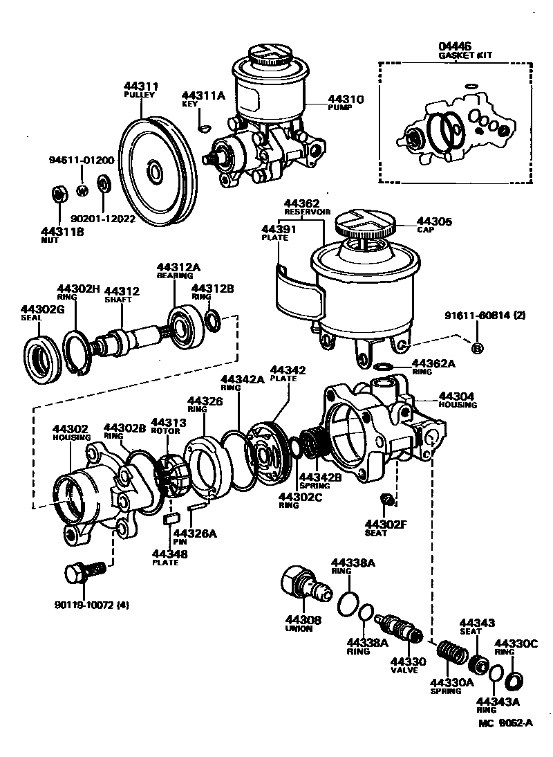 4502 — VANE PUMP & RESERVOIR (POWER STEERING)