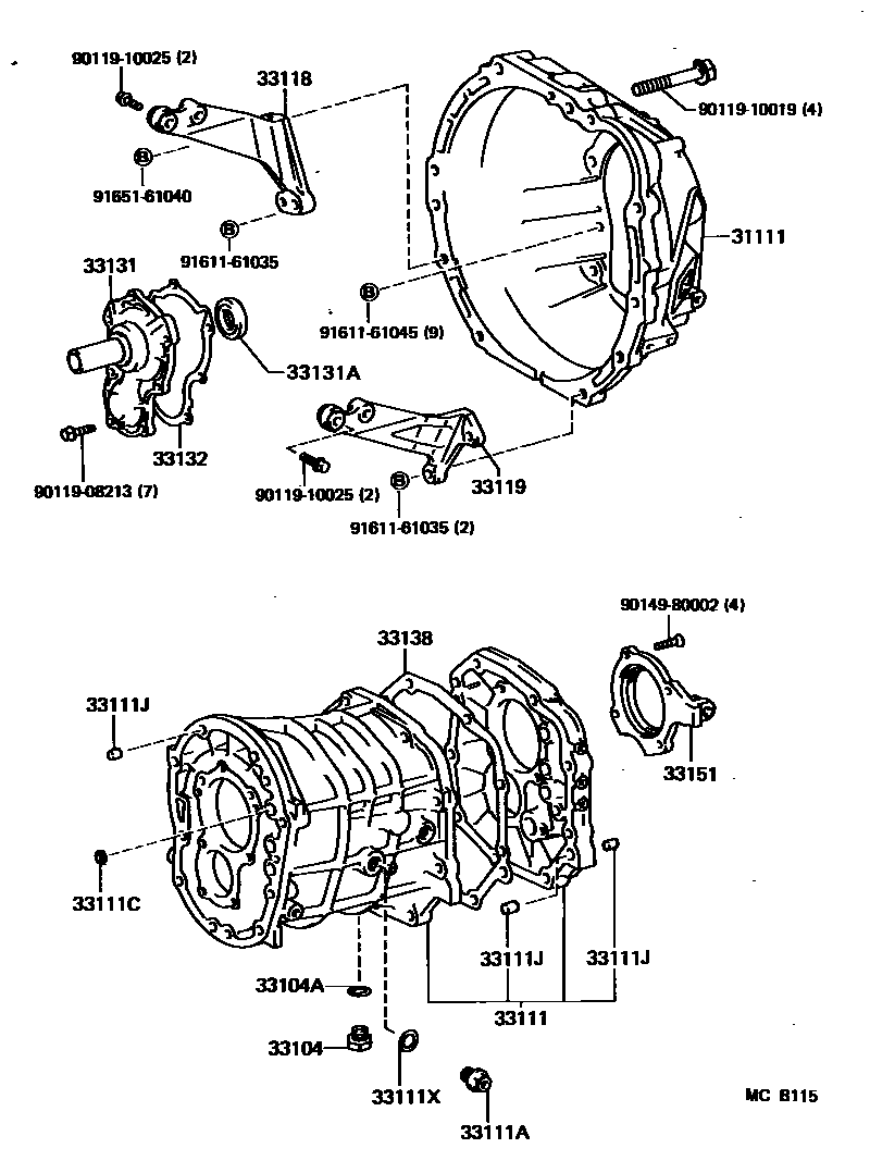 3302 — CLUTCH HOUSING & TRANSMISSION CASE (MTM)