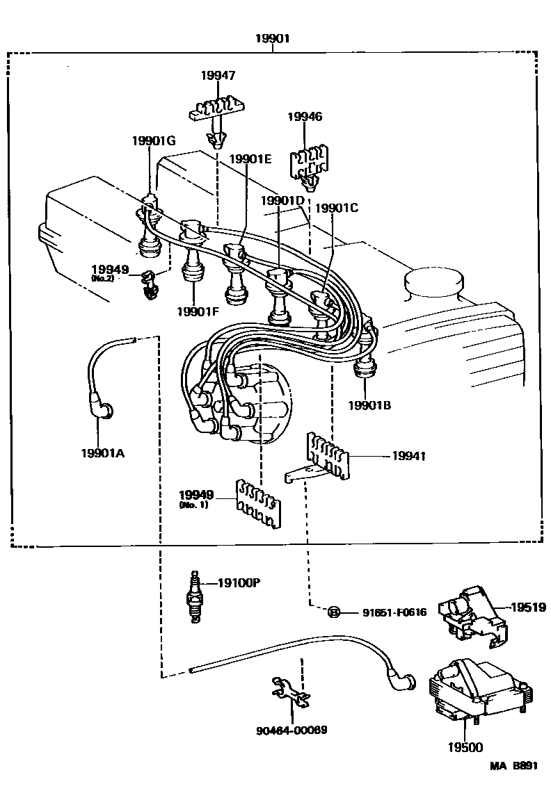 1901 — IGNITION COIL & SPARK PLUG / GLOW PLUG