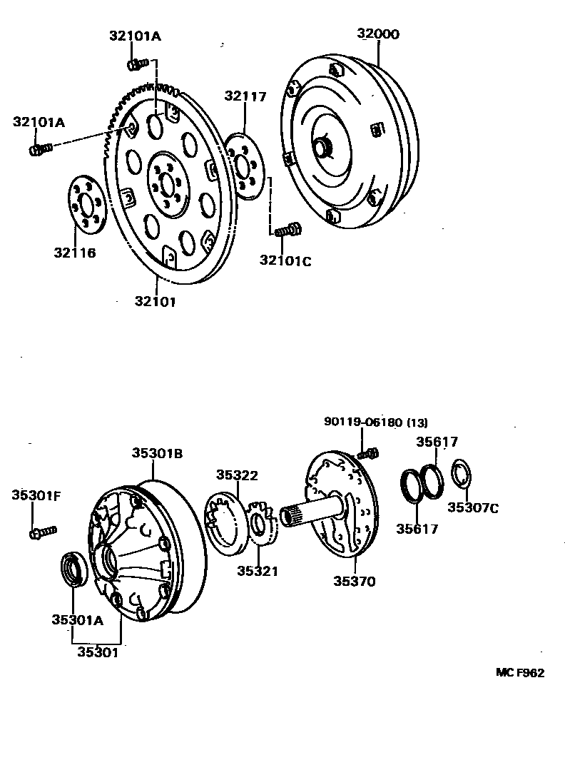 3502 — TORQUE CONVERTER, FRONT OIL PUMP & CHAIN (ATM)