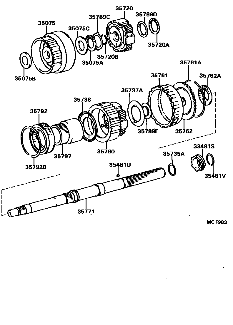 3510 — PLANETARY GEAR, REVERSE PISTON & COUNTER GEAR(ATM)