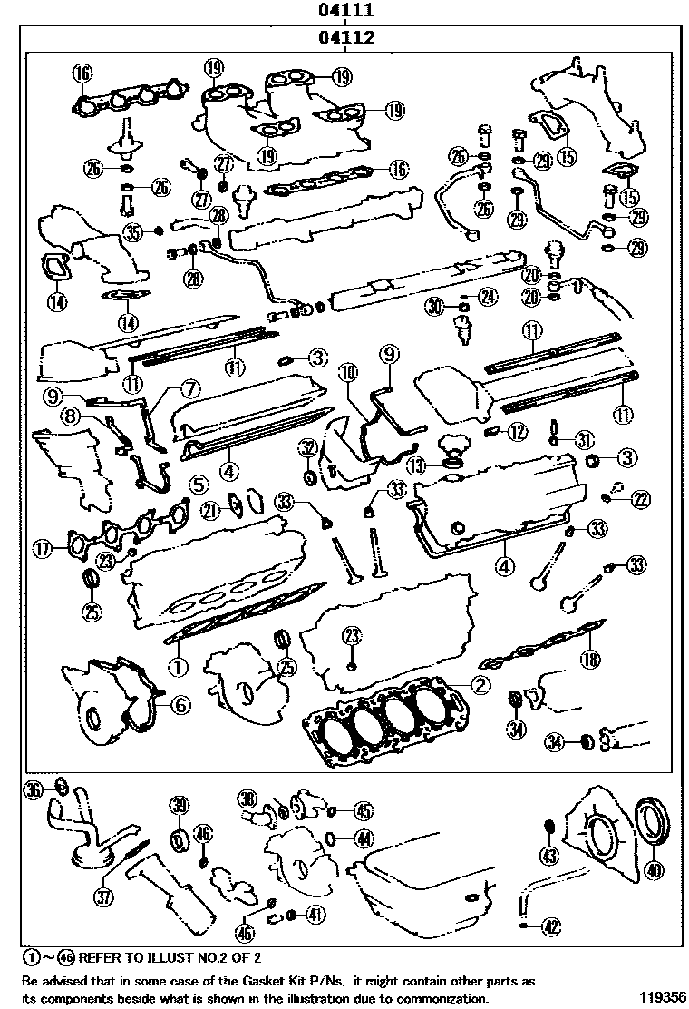 1103 — ENGINE OVERHAUL GASKET KIT