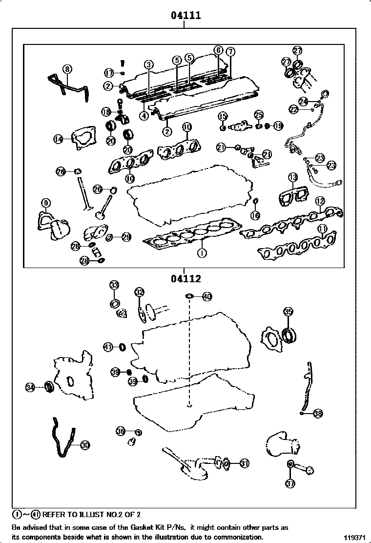 1103 — ENGINE OVERHAUL GASKET KIT