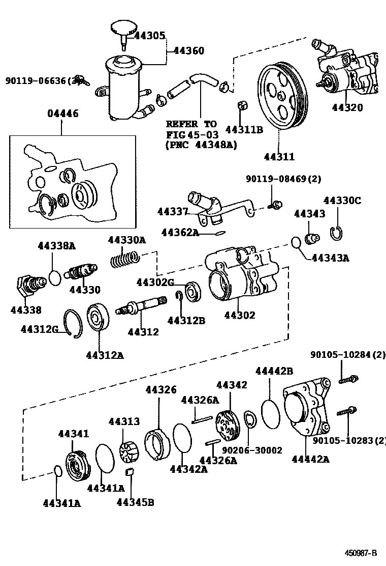 4502 — VANE PUMP & RESERVOIR (POWER STEERING)