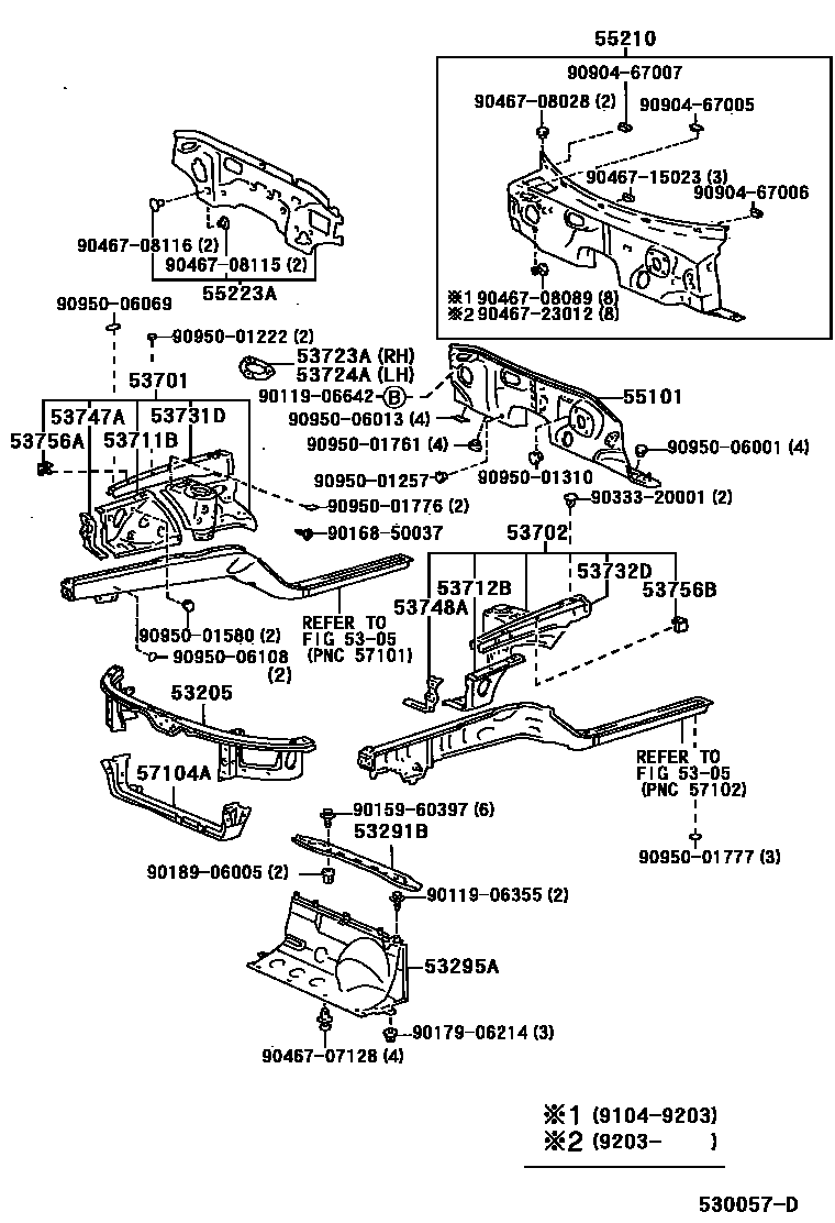 5304 — FRONT FENDER APRON & DASH PANEL
