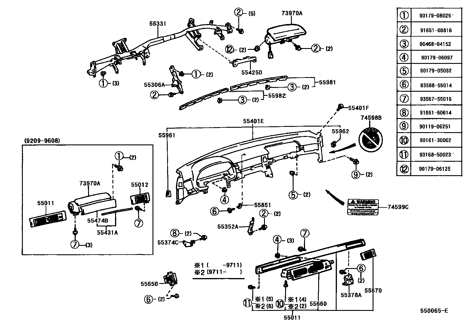 5501 — INSTRUMENT PANEL & GLOVE COMPARTMENT