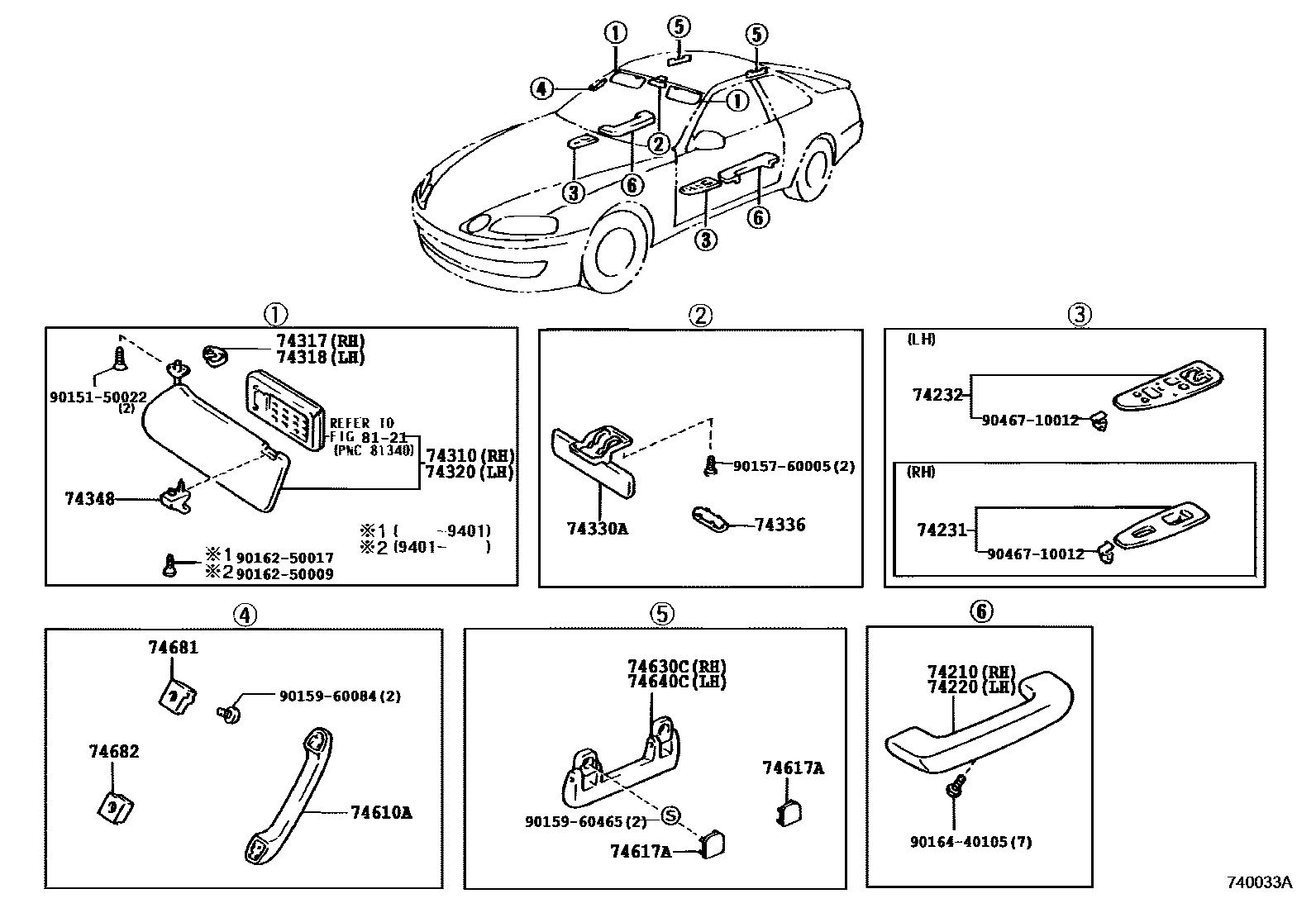 7401 — ARMREST & VISOR