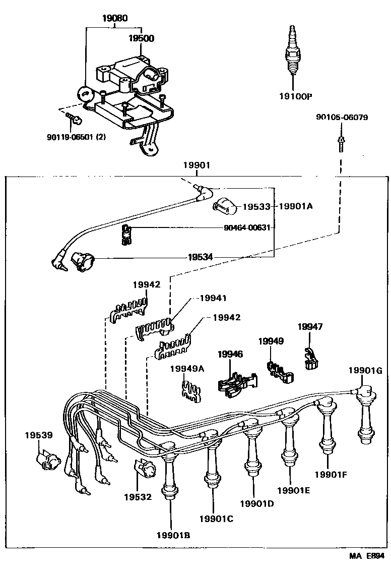 1901 — IGNITION COIL & SPARK PLUG / GLOW PLUG