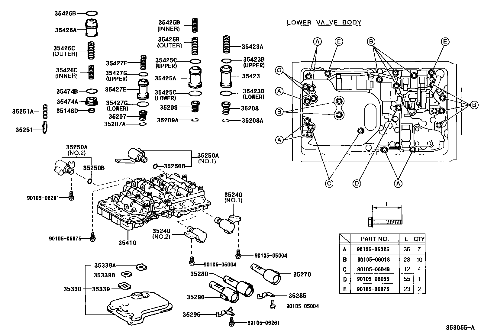 3512 — VALVE BODY & OIL STRAINER (ATM)