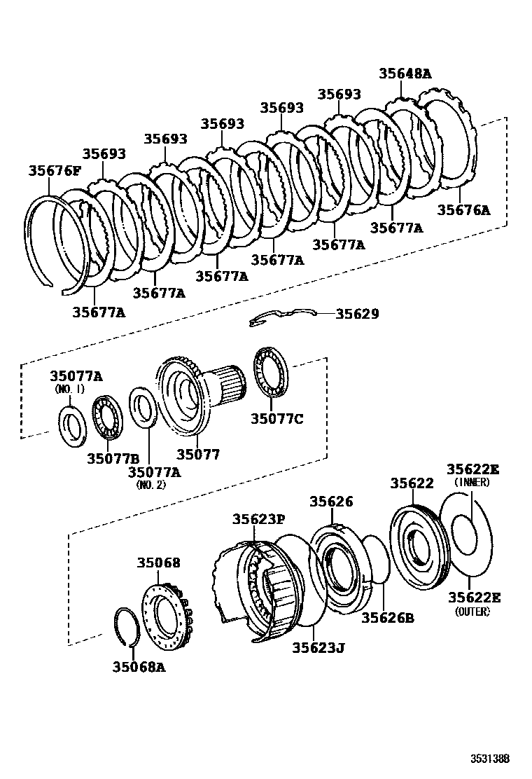 3509 — BRAKE NO.3, 1ST & REVERSE BRAKE (ATM)