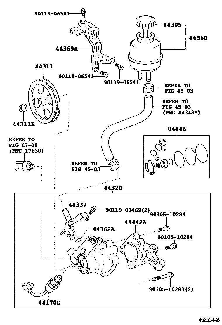 4502 — VANE PUMP & RESERVOIR (POWER STEERING)