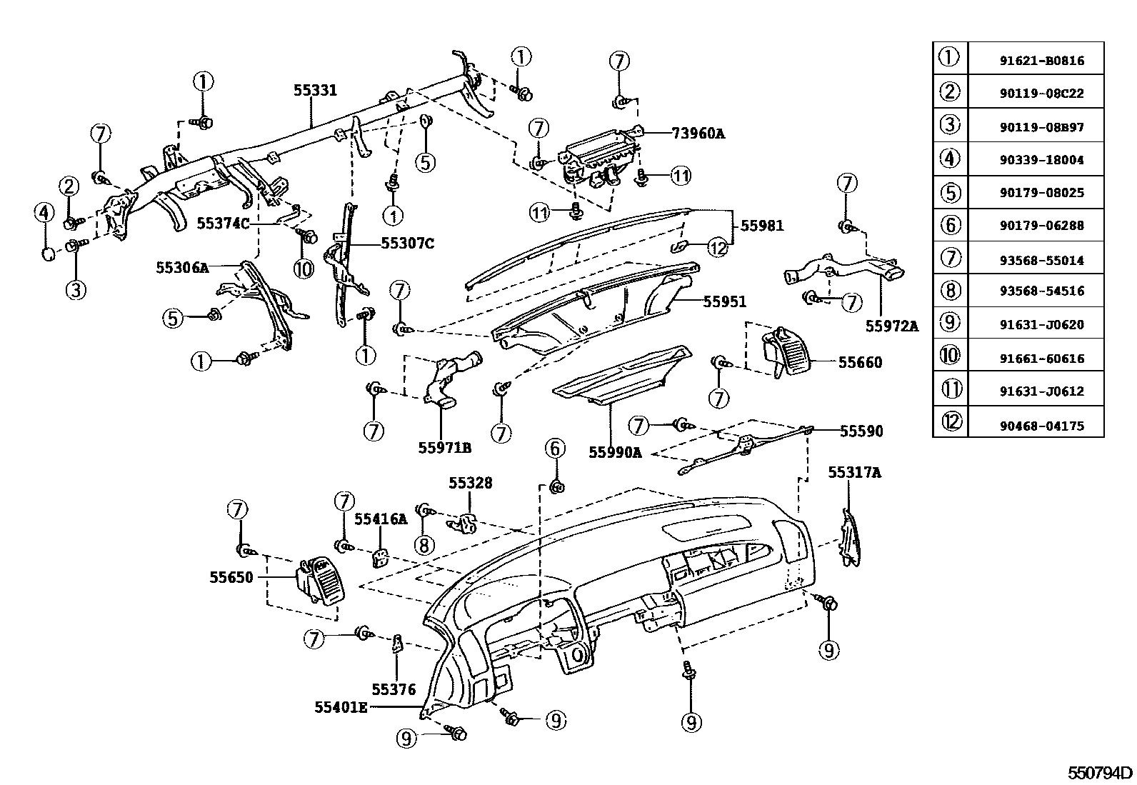 5501 — INSTRUMENT PANEL & GLOVE COMPARTMENT