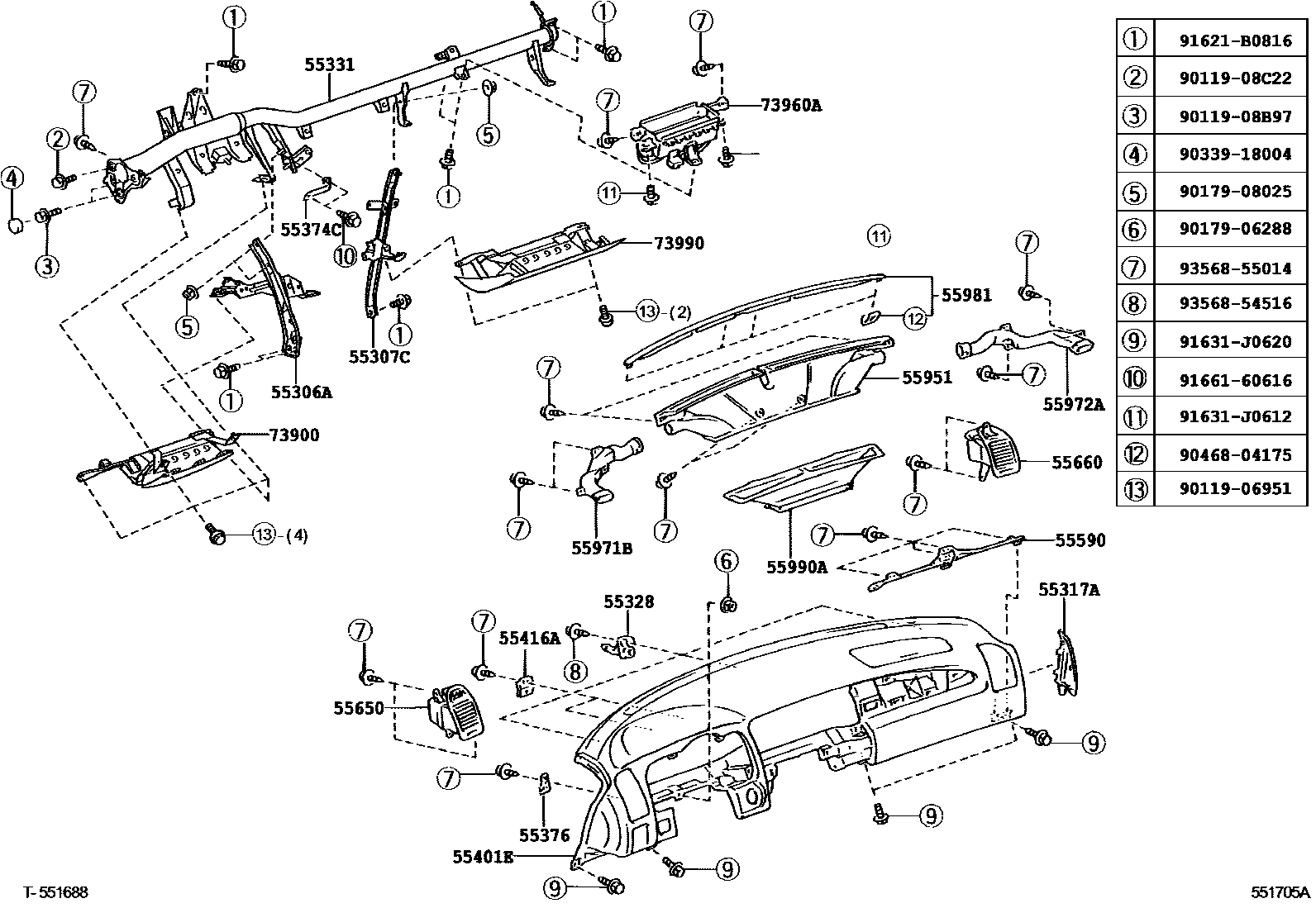 5501 — INSTRUMENT PANEL & GLOVE COMPARTMENT